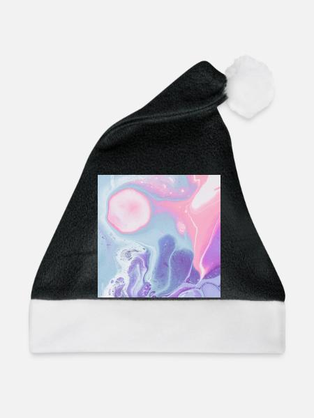 buntes Texturdesign des Mauspads - Weihnachtsmütze - Schwarz/Weiß