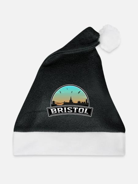 Bristol England Skyline Britisches Souvenir - Weihnachtsmütze - Schwarz/Weiß