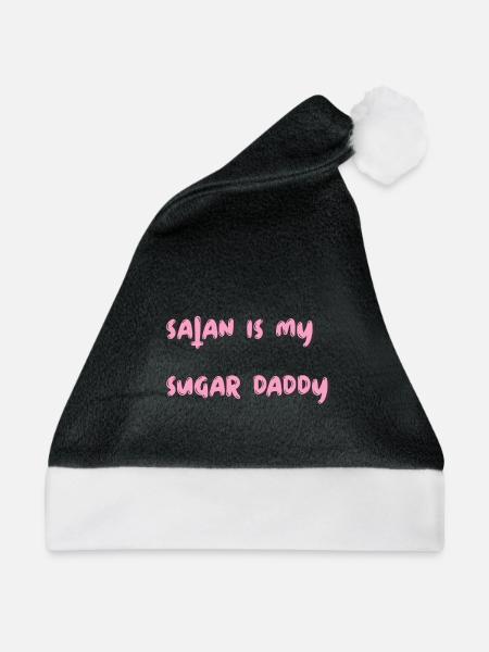 Satan ist mein Daddy - Weihnachtsmütze - Schwarz/Weiß - Vorne
