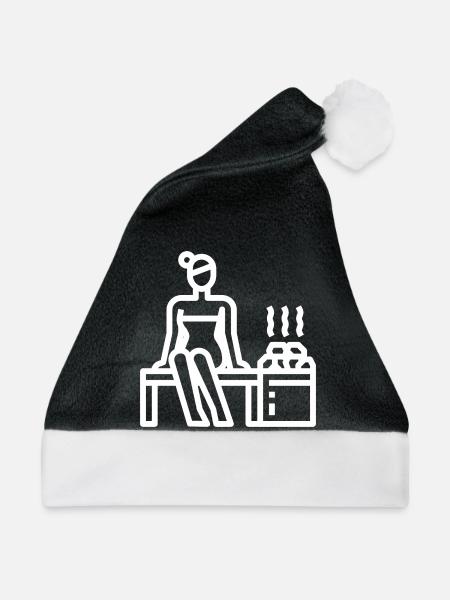 Sauna Saunieren - Weihnachtsmütze - Schwarz/Weiß - Vorne