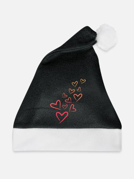Herzchen Herz Muster - Weihnachtsmütze - Schwarz/Weiß