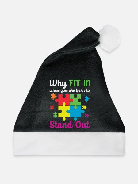 Warum fit in You Are Born To Stechen - Weihnachtsmütze - Schwarz/Weiß - Vorne