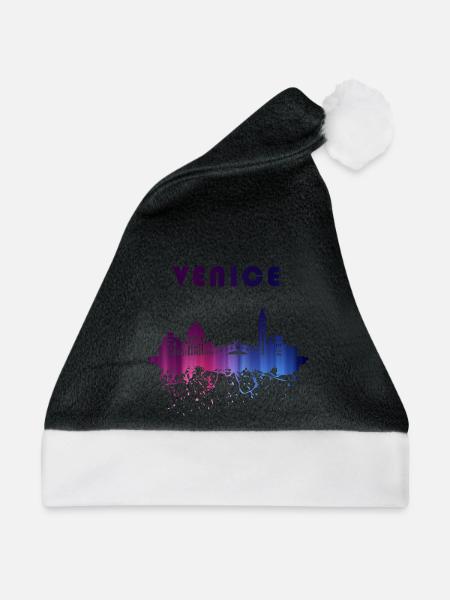 Venedig Skyline Splash Design - Weihnachtsmütze - Schwarz/Weiß