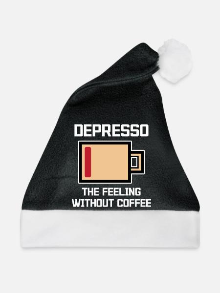 Humorvoll Kaffee Espresso Statement Kaffeetrinker - Weihnachtsmütze - Schwarz/Weiß