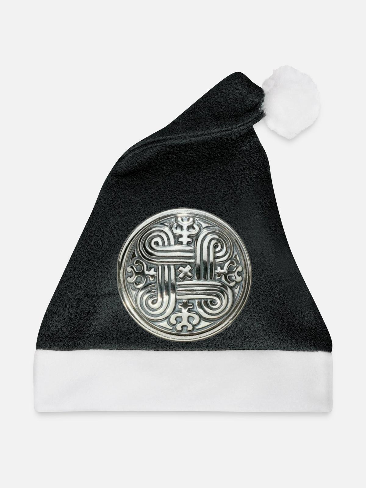 Kaleva Silber Ornament - Weihnachtsmütze - Schwarz/Weiß - Vorne