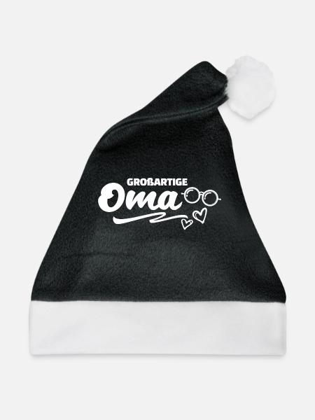 Großmutter Cool Oma Statement Brille Großmama - Weihnachtsmütze - Schwarz/Weiß - Vorne