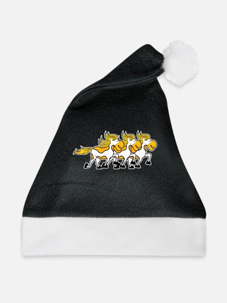 Fohlen Pferde Pferdeliebe Pferdenarr Islandpferde - Weihnachtsmütze - Schwarz/Weiß - Vorne