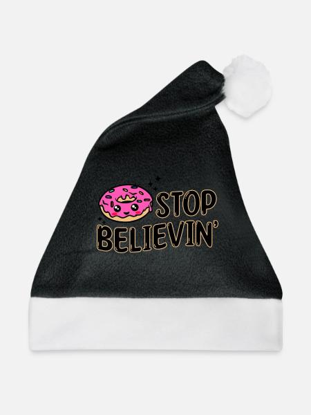 Süßigkeiten Naschen Statement Lecker Donut - Weihnachtsmütze - Schwarz/Weiß