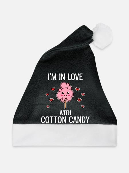 Bonbon Zucker Statement Süßigkeiten Lecker - Weihnachtsmütze - Schwarz/Weiß - Vorne