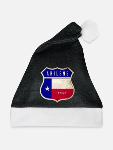 Abilene Texas Wappen Flaggen Design - Weihnachtsmütze - Schwarz/Weiß