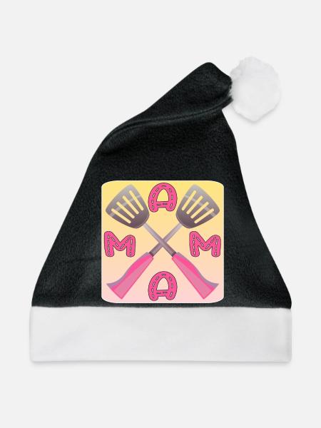 Hobby KOCHEN - MAMA - Weihnachtsmütze - Schwarz/Weiß - Vorne