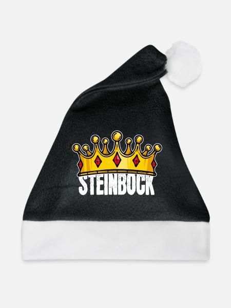 Sternbild Steinbock Horoskop Sternzeichen Esoterik - Weihnachtsmütze - Schwarz/Weiß - Vorne