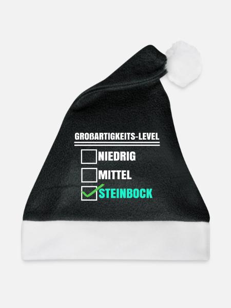 Aberglaube Horoskop Steinbock Tierkreis Statement - Weihnachtsmütze - Schwarz/Weiß - Vorne