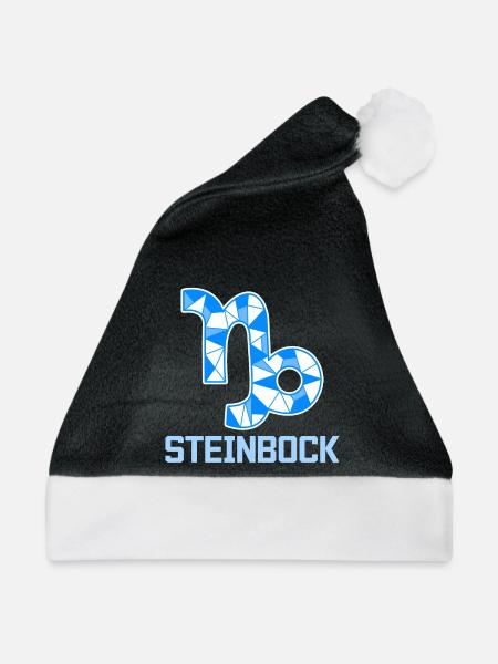 Tierkreiszeichen Spruch Steinbock Astronomie - Weihnachtsmütze - Schwarz/Weiß