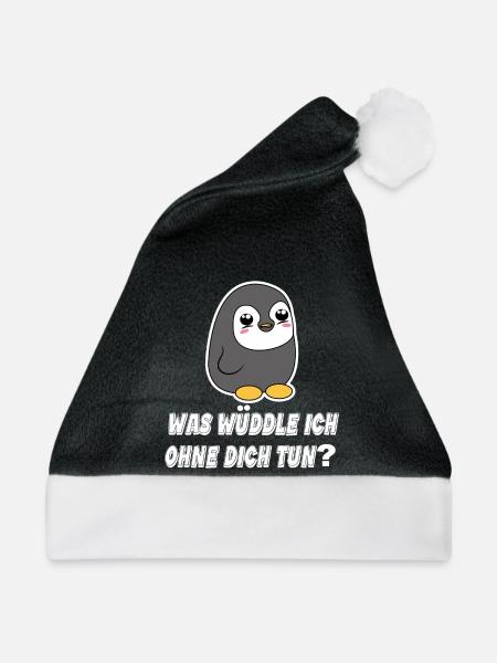 Pinguin Statement Seevogel Tier Arktis Vogel - Weihnachtsmütze - Schwarz/Weiß - Vorne
