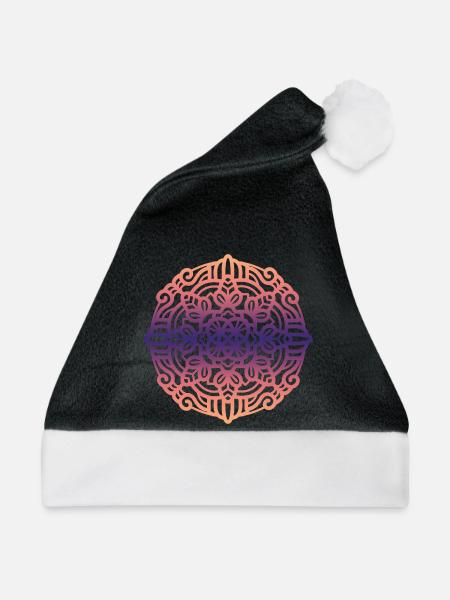 Mandala - Weihnachtsmütze - Schwarz/Weiß