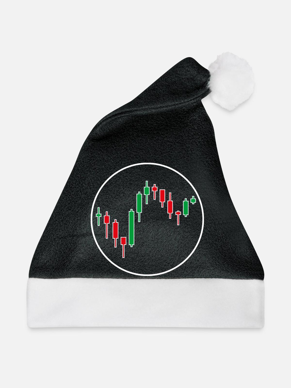 Trading Forex Chart Design - Weihnachtsmütze - Schwarz/Weiß - Vorne
