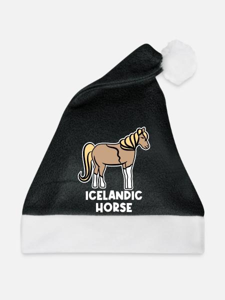Pferdeliebe Pferde Pferdefan Islandpferde Spruch - Weihnachtsmütze - Schwarz/Weiß - Vorne