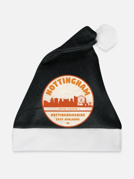 Nottingham Skyline Badge - Weihnachtsmütze - Schwarz/Weiß