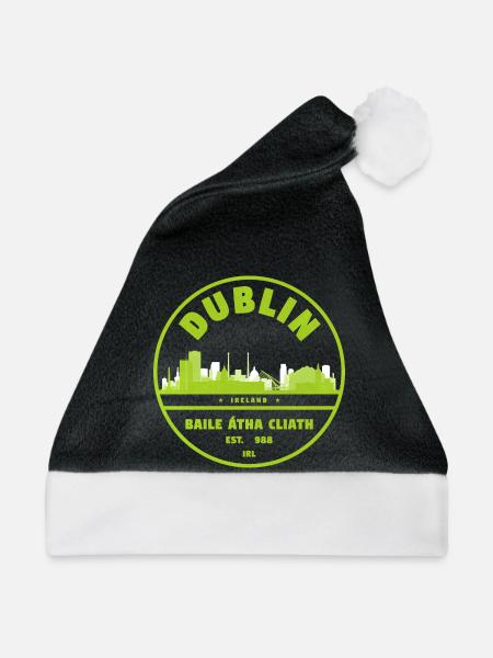 Dublin Skyline Stempel - Weihnachtsmütze - Schwarz/Weiß