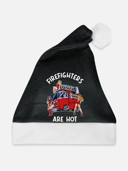 Freiwillige Feuerwehr Statement Feuerwehrauto - Weihnachtsmütze - Schwarz/Weiß