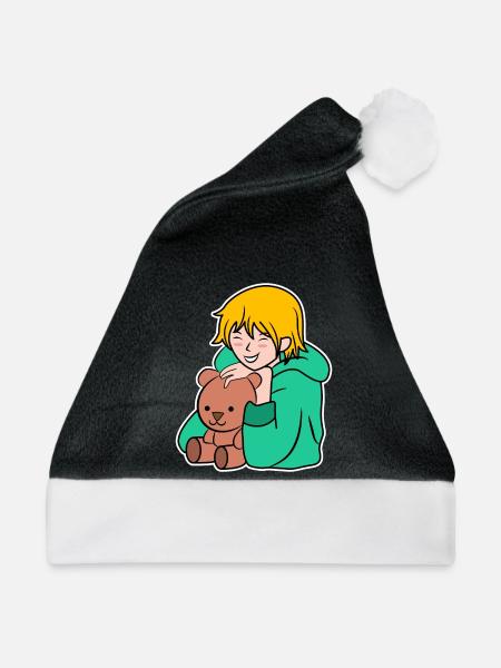 Manga Anime Popkultur Zeichentrick Cosplay Japan - Weihnachtsmütze - Schwarz/Weiß - Vorne