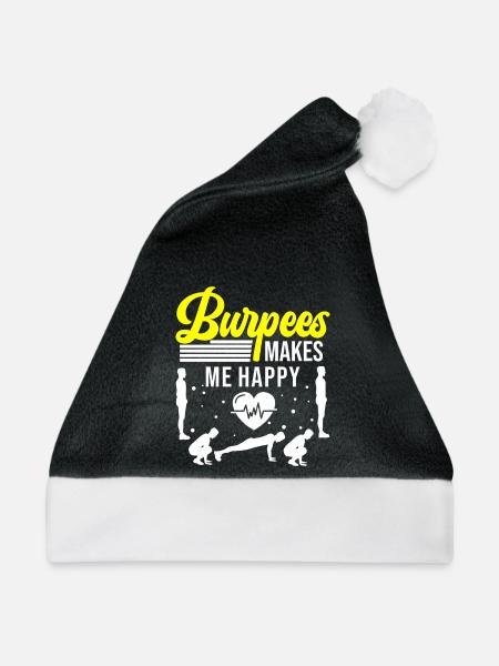 Burpees macht mich Glücklich - Weihnachtsmütze - Schwarz/Weiß