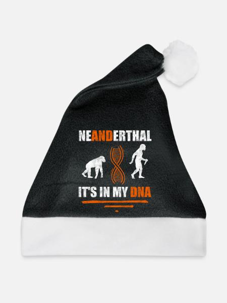 Neandertaler Es ist in meiner DNA Anthropologe - Weihnachtsmütze - Schwarz/Weiß - Vorne