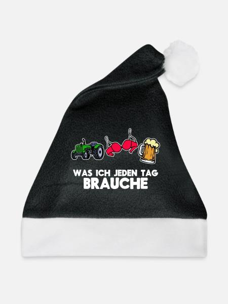 Landwirtschaft Ackerbau Bauer Traktor Statement - Weihnachtsmütze - Schwarz/Weiß