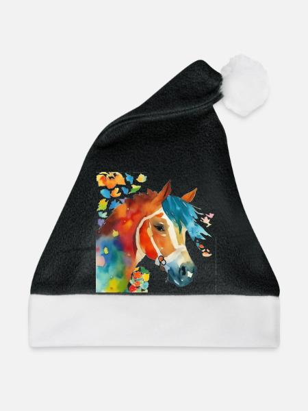 Pferdeglück - Weihnachtsmütze - Schwarz/Weiß