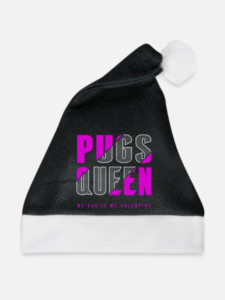Möpse Königin - Weihnachtsmütze - Schwarz/Weiß