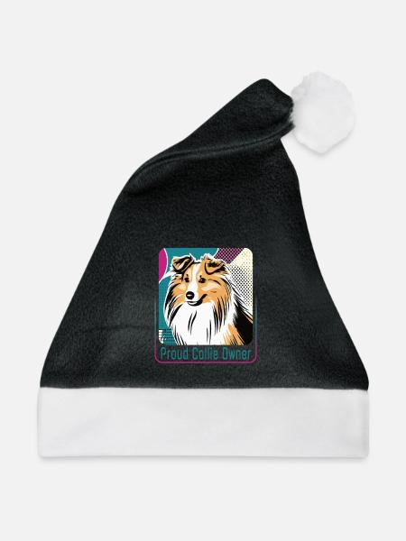 Stolzer Collie-Besitzer - Weihnachtsmütze - Schwarz/Weiß