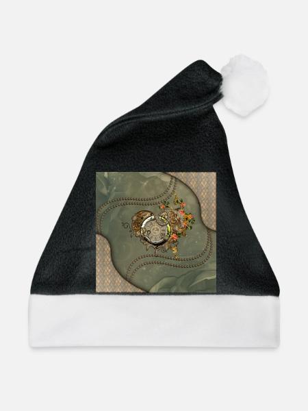 Wunderbare Steampunk-Uhr - Weihnachtsmütze - Schwarz/Weiß