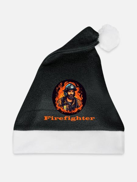 Firefighter - Weihnachtsmütze - Schwarz/Weiß