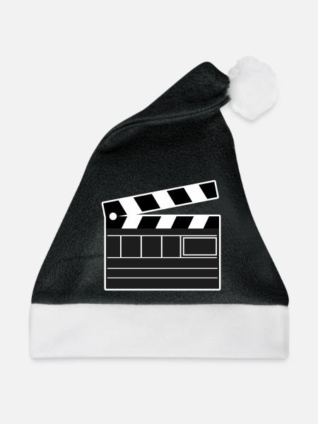 Movies Kinoabend Dvd Abend Film Schauen Cineast - Weihnachtsmütze - Schwarz/Weiß - Vorne