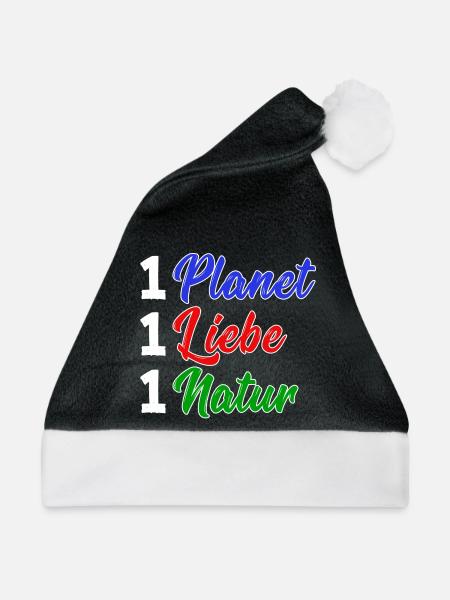 Natur Erde Umwelt Umweltfreundlich Statement - Weihnachtsmütze - Schwarz/Weiß - Vorne