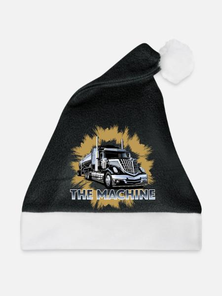 Sattelschlepper mit Tank für Flüssigkeiten - Weihnachtsmütze - Schwarz/Weiß