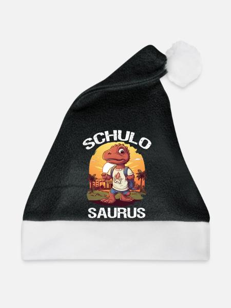 Schulosaurus Schüler Lehrer Outfit Einschulung - Weihnachtsmütze - Schwarz/Weiß