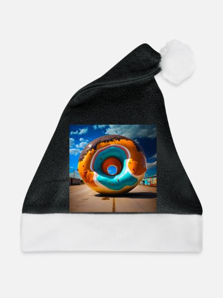 Mega Donut 01 - Weihnachtsmütze - Schwarz/Weiß