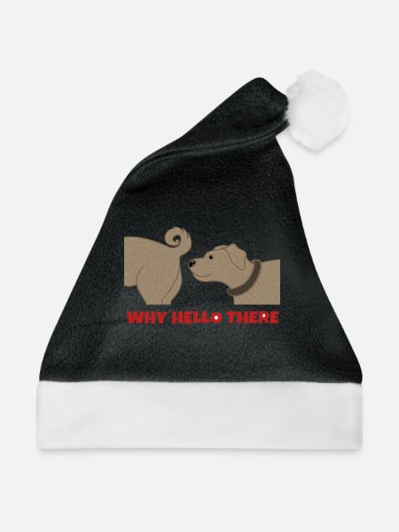 Haustiere Hund Statement Kuscheltier Heimtier - Weihnachtsmütze - Schwarz/Weiß
