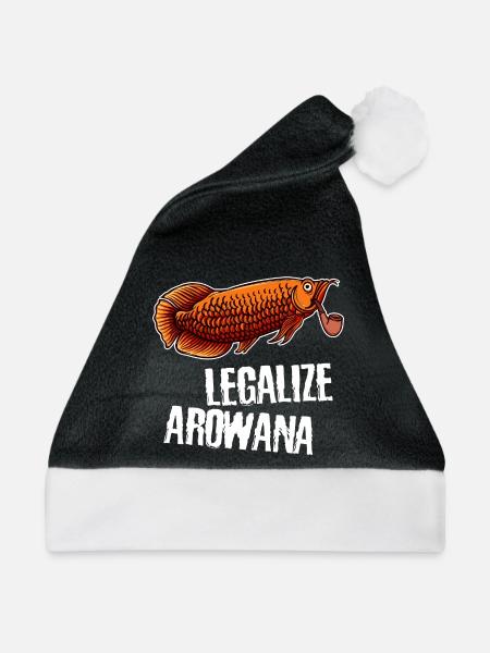 Fisch Statement Haustiere Heimtier Tiere - Weihnachtsmütze - Schwarz/Weiß - Vorne