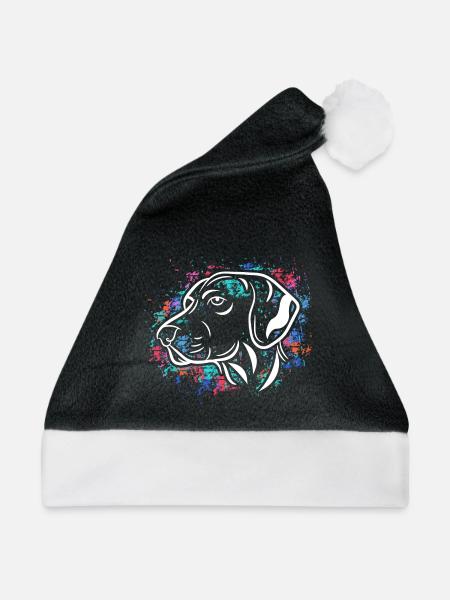 Haustiere Hund Lieblingstier Kuscheltier Heimtier - Weihnachtsmütze - Schwarz/Weiß - Vorne