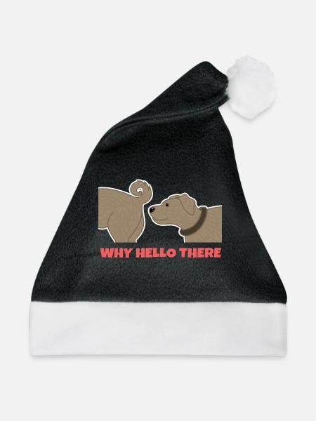 Hund Statement Knuddeltier Haustiere Heimtier - Weihnachtsmütze - Schwarz/Weiß