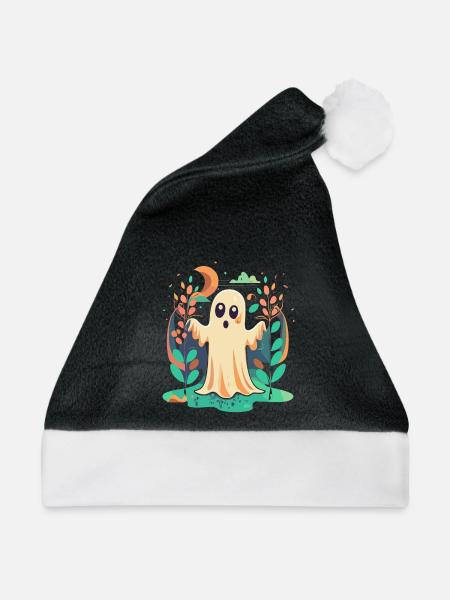 Halloween Geist - Weihnachtsmütze - Schwarz/Weiß