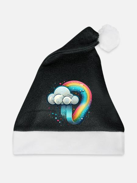 Regenbogen Wolke - Weihnachtsmütze - Schwarz/Weiß