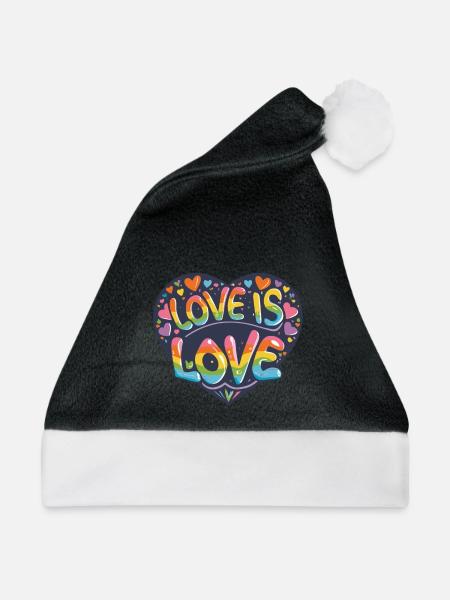 Love is Love - Weihnachtsmütze - Schwarz/Weiß