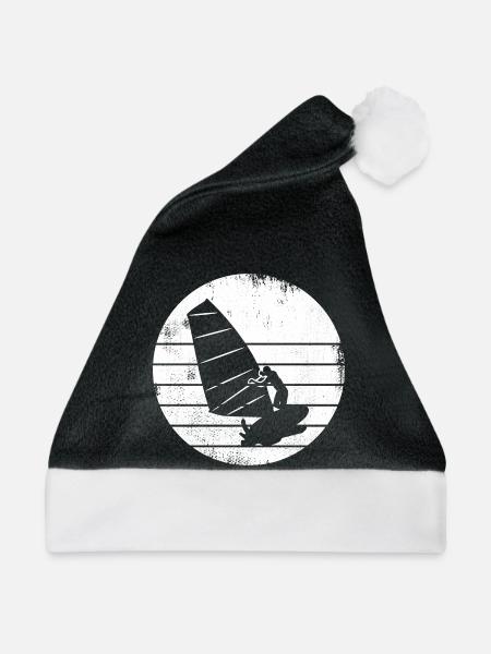 Windsurfer Zeichnung - Weihnachtsmütze - Schwarz/Weiß