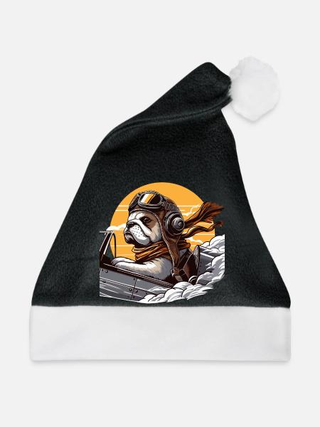 Bulldog Pilot - Weihnachtsmütze - Schwarz/Weiß
