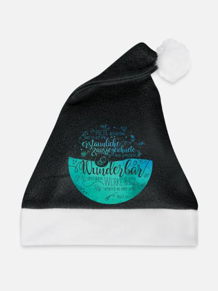 Wunderbar sind deine Werke - Psalm 139 - Weihnachtsmütze - Schwarz/Weiß