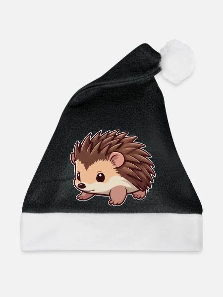 Niedlicher Igel Tier - Weihnachtsmütze - Schwarz/Weiß